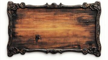 An old wooden frame with a wooden frame photo