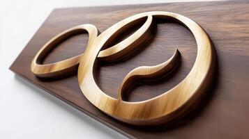 A wooden sign with the letter o on it photo