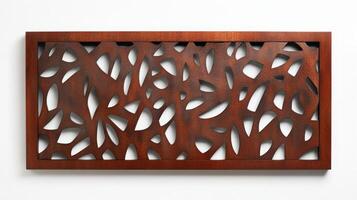 A wooden wall art with holes in it photo