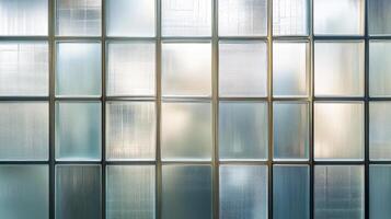 A glass wall with many different colors photo