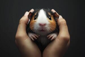 A guinea in a person's hands photo