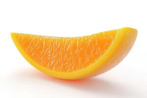 A single juicy orange segment isolated on white photo