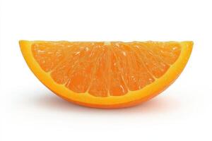 A single juicy orange slice isolated on white photo