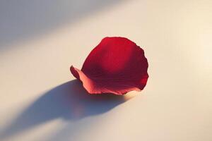 A Single Delicate Rose Petal Basking in Sunlight photo