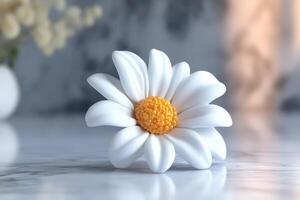 Daisy flower 3d render photo
