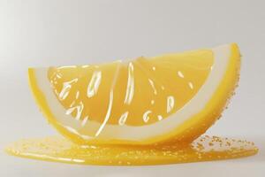 A Lemon Slice Dripping Fresh Citrus Juice photo