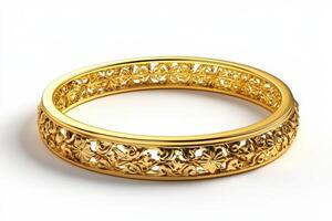 Golden wedding ring 3d illustration photo