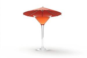 A tall cocktail glass with an orange umbrella photo