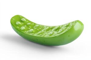 A dewy green aloe vera leaf segment isolated photo