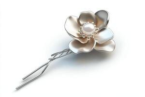 Elegant Pearl Flower Hair Clip Design photo