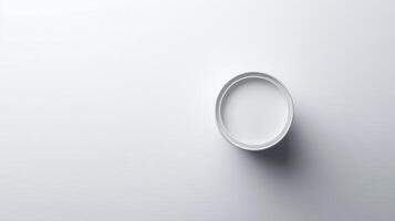 White Paint Can Top View Simple Background photo