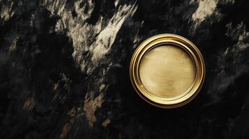 Gold Oval Frame on Black Gold Background photo