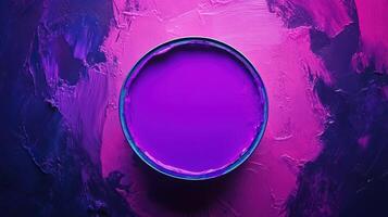Purple Paint Can Against Vibrant Purple Background photo