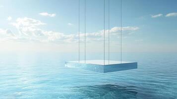 Suspended Platform Above Tranquil Ocean Waters photo