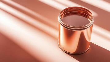 Rose Gold Container Under Sunlight Illumination photo