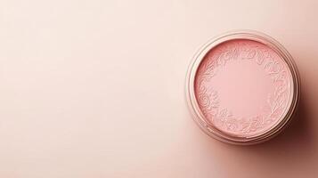 Pink Compact Powder With Floral Design photo