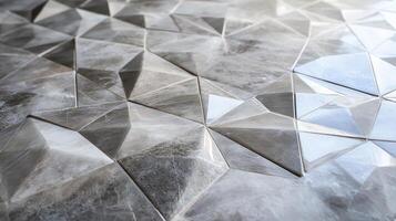 Geometric Grey Marble Tile Pattern Design photo