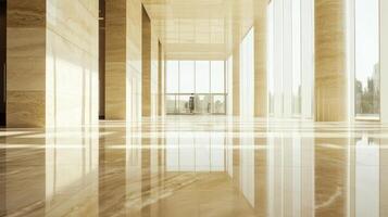 Modern Building Interior With Marble Walls and Floor photo