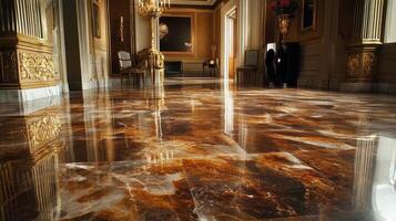 Elegant Marble Floor In A Gilded Palace Hall photo