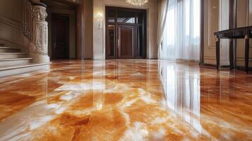 Polished Onyx Floor In Grand Entrance Hallway photo