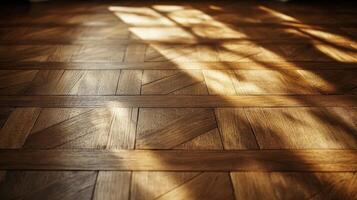 Sunlit Herringbone Wood Floor Pattern photo