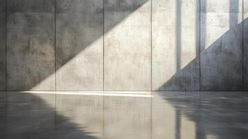 Concrete Wall and Floor with Light and Shadow photo