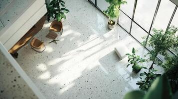 Modern Lobby Design With Plants And Chairs photo