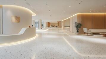 Modern Minimalist Office Building Lobby Interior Design photo