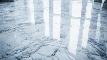 A marble floor with white and black tiles photo