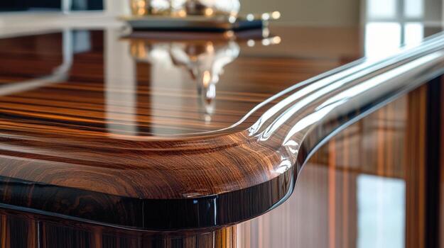 A close up of a wooden counter top photo