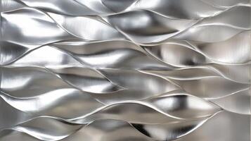 A metal wall with a wave pattern photo