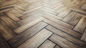 Wood parquet flooring with a herringbone pattern photo