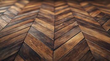 Wood floor with herringbone pattern photo