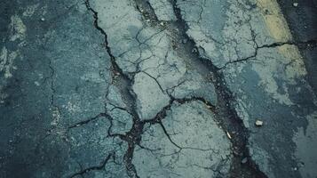 Cracked asphalt road background photo
