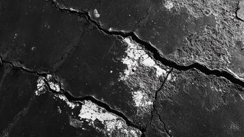 A close up of a crack in the ground photo