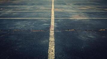 An empty parking lot with lines painted on it photo
