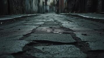 Dark Alleyway Cobblestone Street Path photo