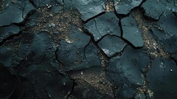 Dark Cracked Earth Texture Dry Land Surface photo