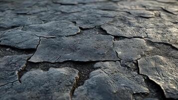 A close up of a cracked, cracked surface photo