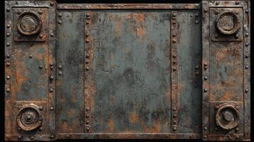 Rusty Metal Panel With Industrial Details photo
