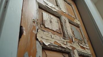 Peeling Paint on an Old Wooden Door photo