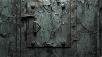 Weathered Metal Panel With Rusted Latch photo