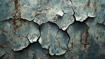 A close up of a rusty metal wall with cracks photo