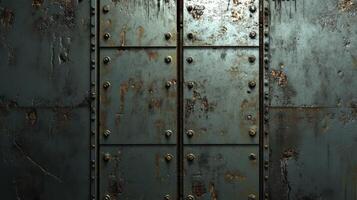 Rusted Metal Panels With Rivets Industrial Background photo