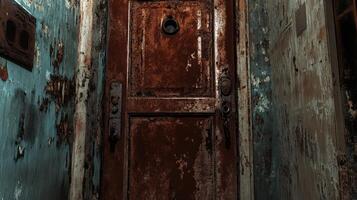 Rusty Doorway in a Decaying Building photo