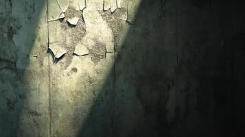 Textured Wall With Peeling Paint And Shadow photo