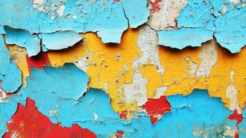 Peeling Paint Reveals Layers Of Colorful Hues photo