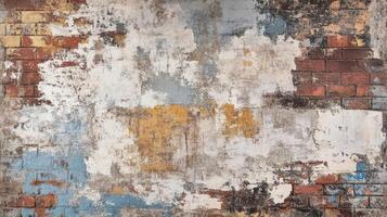 Abstract Weathered Brick Wall Texture Background photo