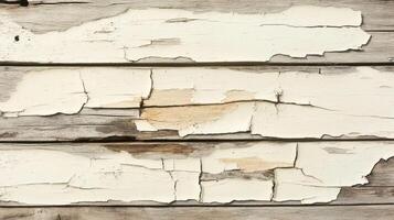 Weathered Wooden Planks With Peeling White Paint photo