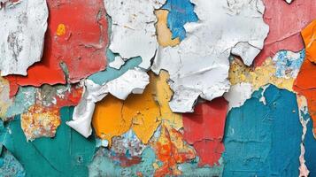 Peeling Paint Reveals Multicolored Layers Beneath photo
